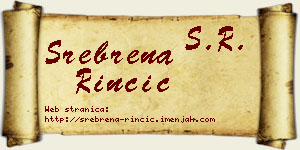 Srebrena Rinčić vizit kartica